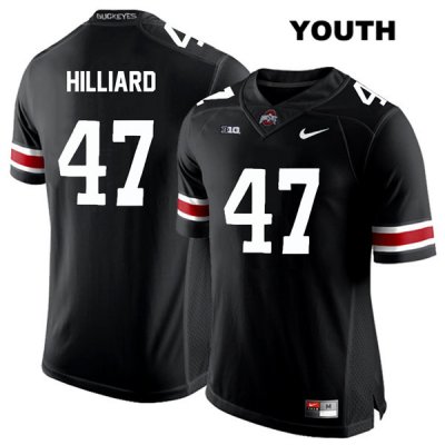 Youth NCAA Ohio State Buckeyes Justin Hilliard #47 College Stitched Authentic Nike White Number Black Football Jersey SV20H45WV